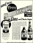 26 December 1935 promotion run in newspapers, nationwide, touting Coors' decision to can with American Can