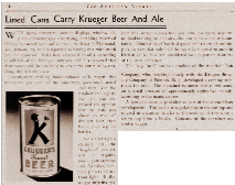 March 1935 American Brewer article on lined Krueger cans
