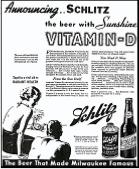 Schlitz Vitamin D ad in Munster, Indiana newspaper 